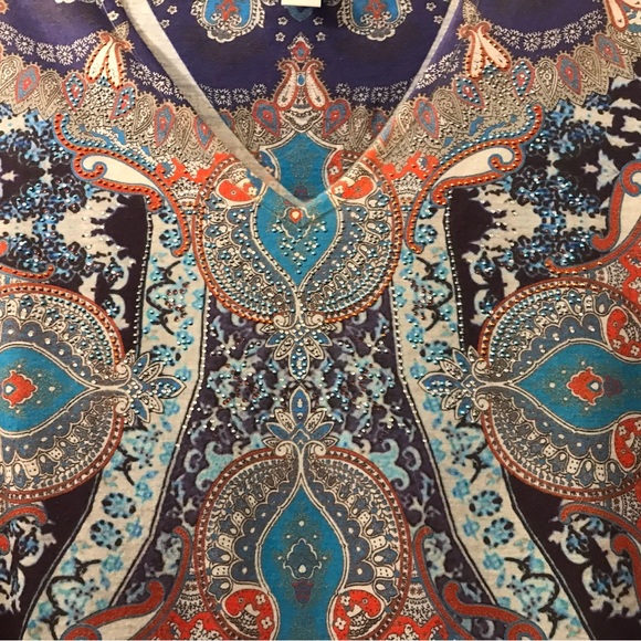 Chicos Blouse Blue Size 1 - Picture 4 of 10